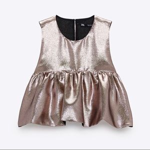 Zara Shimmery Ruffled Top